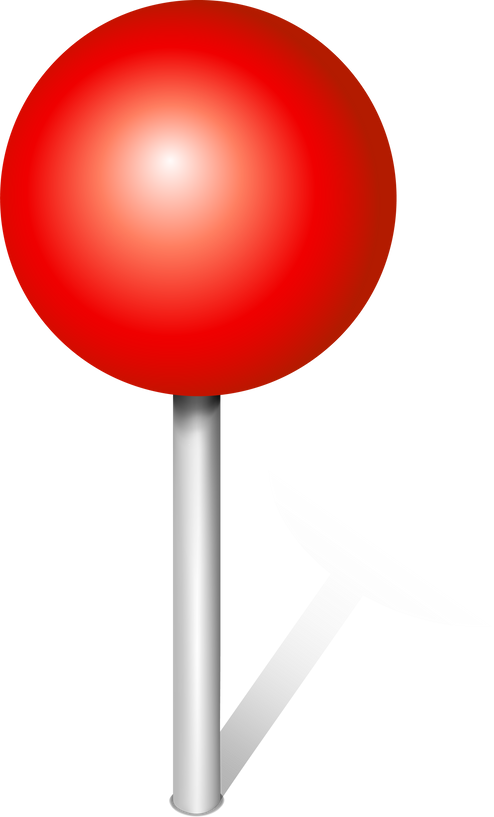 Circular red push pin
